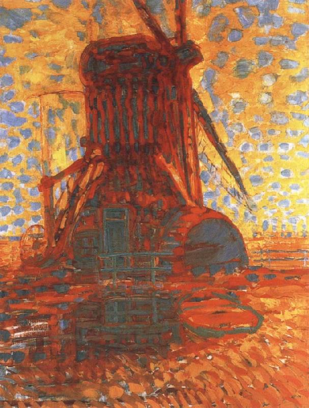 Piet Mondrian molen mill the winkel mill in sunlight,1908
